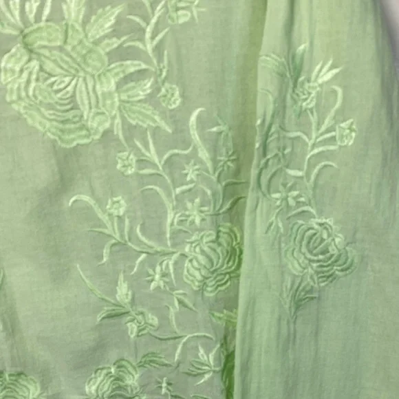Soft Surroundings Green Embroidered Blouse Size Small - Picture 8 of 8